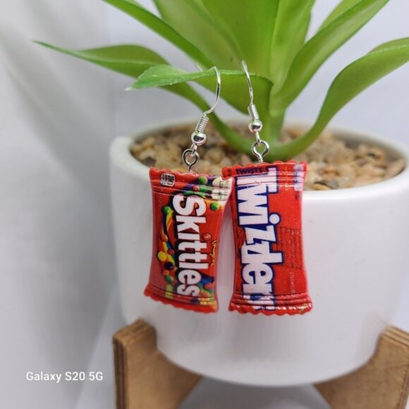 Handmade Novelty Candy Dangle Drop Earrings Funky Unique Ladies NEW 2 inches - Picture 2 of 4